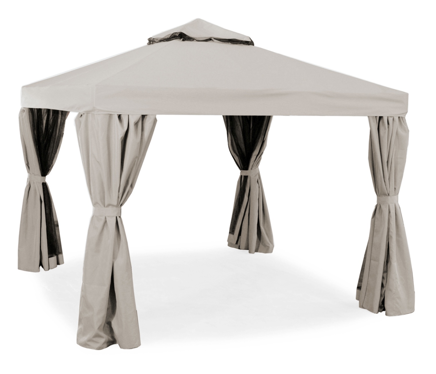 Luxor Pavillon 300x300 cm, Alu-Partyzelt/Sonnenschutz inkl. Wänden und Mückennetz