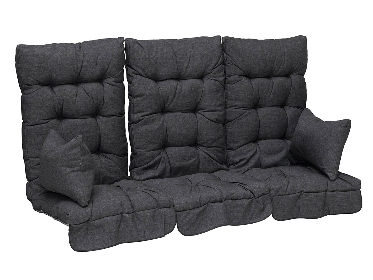 Kissen-Set 78 für Dalom Hollywoodschaukel, 174x128x10 cm schwarz-meliert