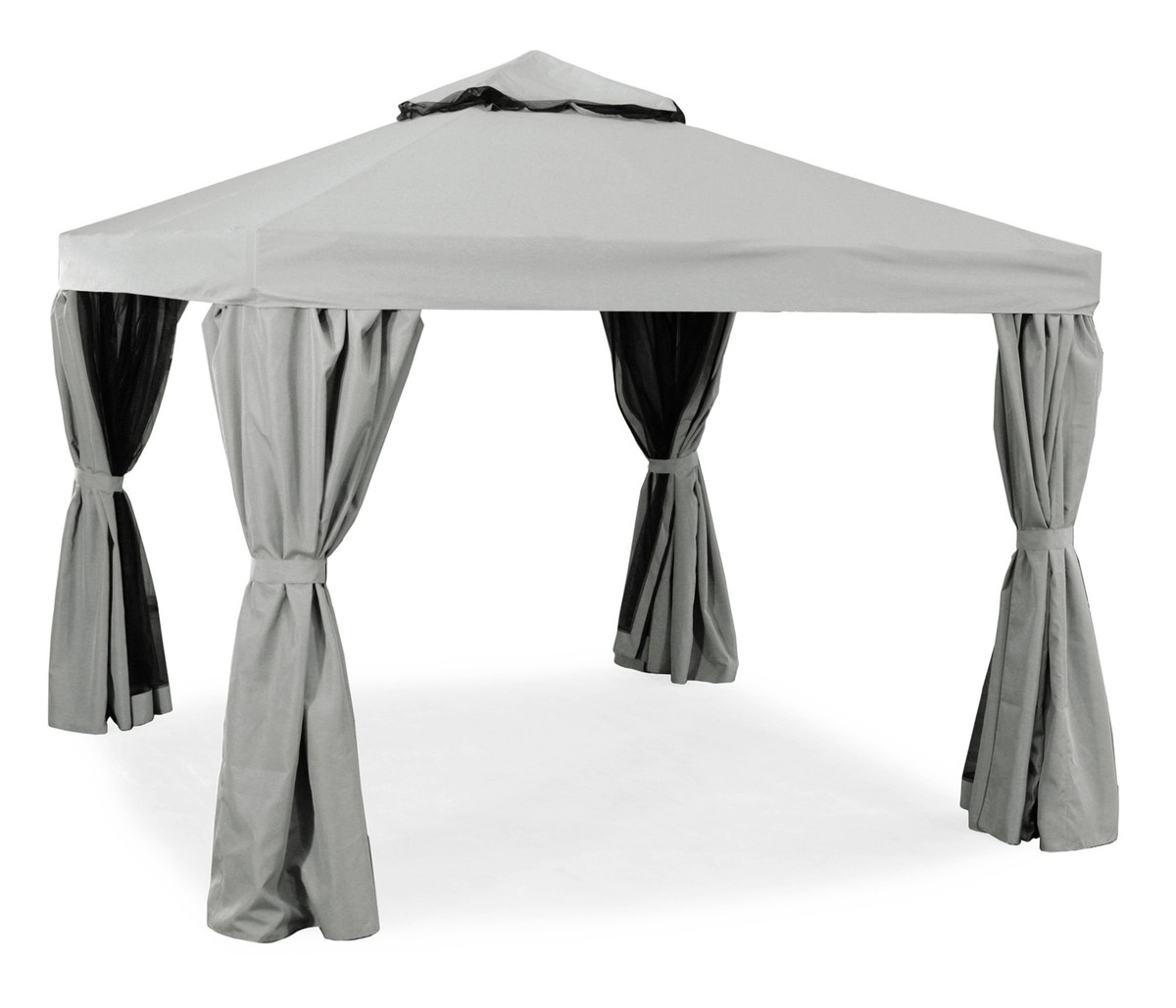 Luxor Alu-Pavillon 300x300 cm mit Dach/Wänden hellgrau Luxor Alu-Pavillon 300x300 cm mit Dach/Wänden hellgrau