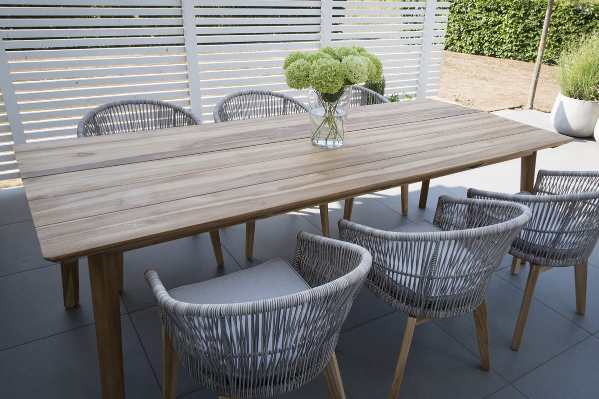 Himmelsnäs Dining-Sessel Teak/Polyrattan-Geflecht beige, inkl. Kissen