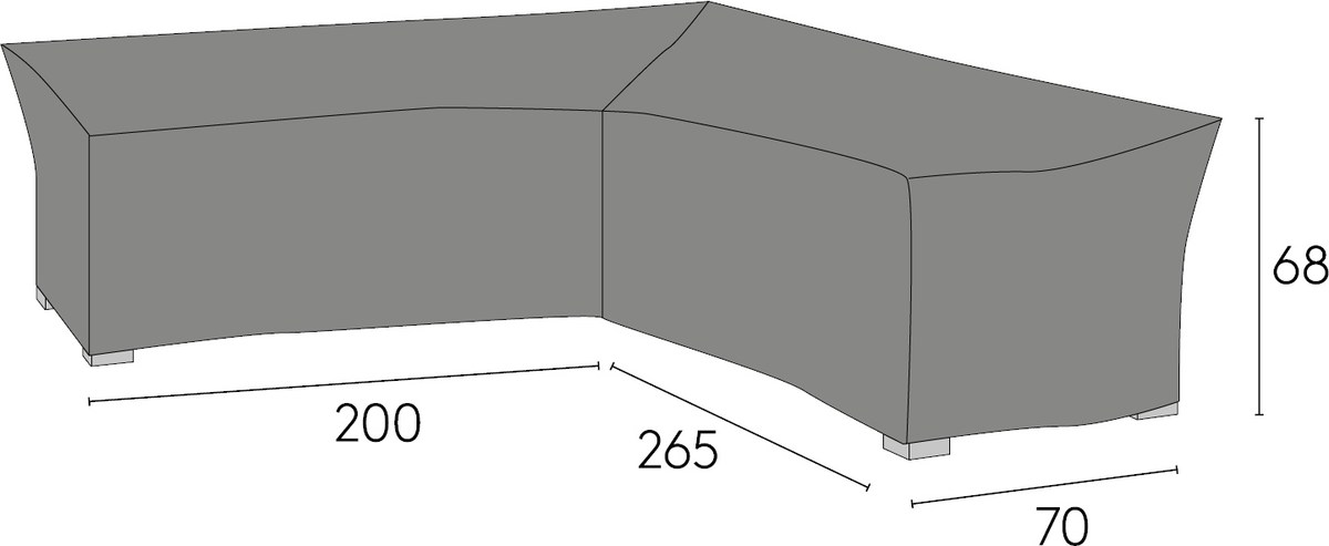 Abdeckung für Loungemöbel, 265x200x70 cm, Polyester grau