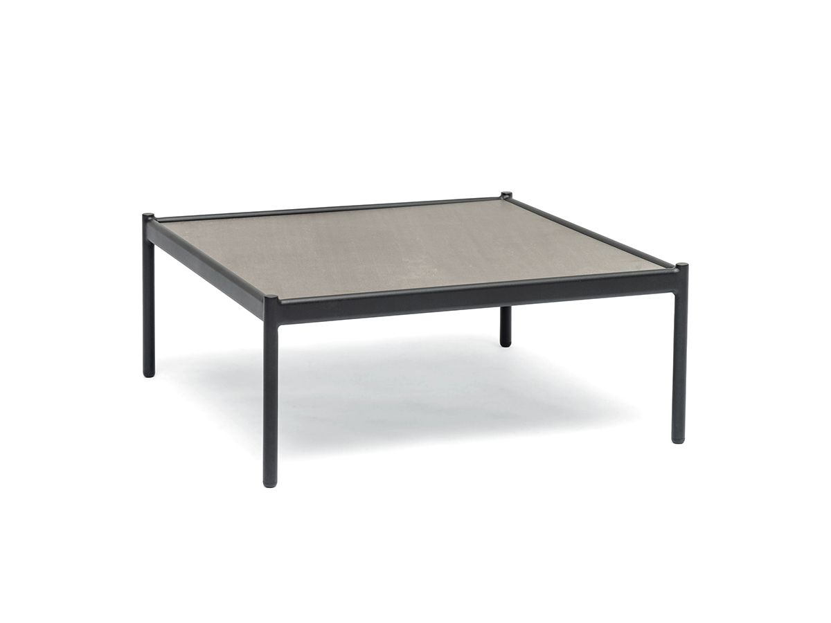 Bolmsö Loungetisch Alu schwarz 80x80 cm mit Keramikplatte