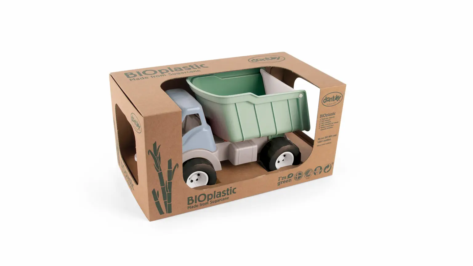 dantoy BIO-Kipper (34,5 cm), LKW aus Biokunststoff blau/grün