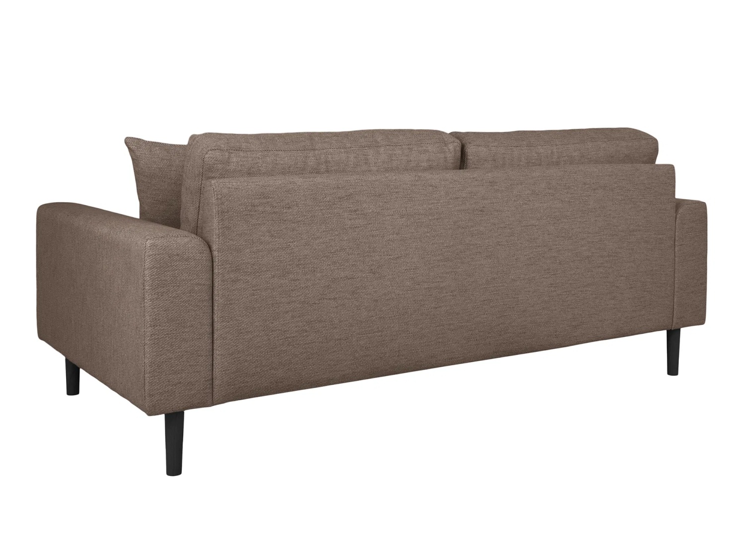 Lido 2,5 Sitzer-Sofa braun mit 2 Kissen und Holzbeinen schwarz