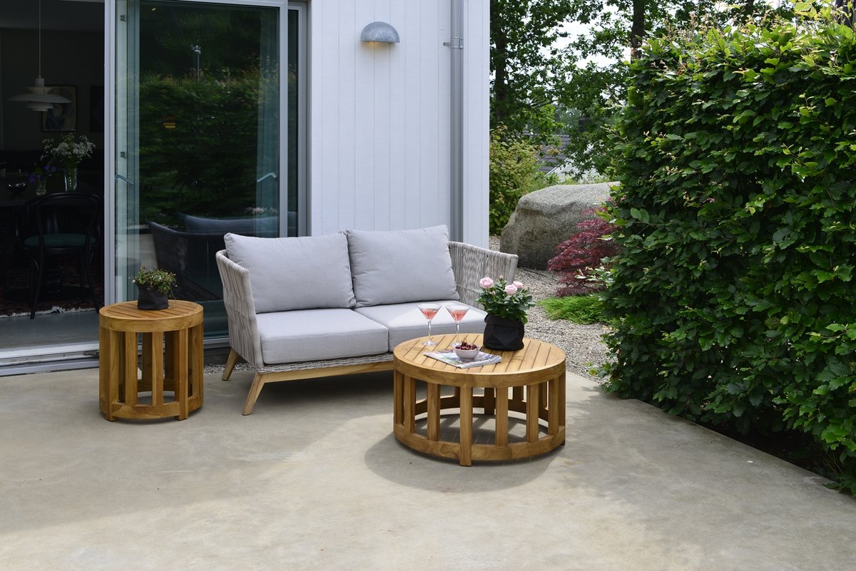 Himmelsnäs 2-Sitzer Sofa Teak/Polyrattan-Geflecht beige, inkl. Kissen Himmelsnäs 2-Sitzer Sofa Teak/Polyrattan-Geflecht beige, inkl. Kissen