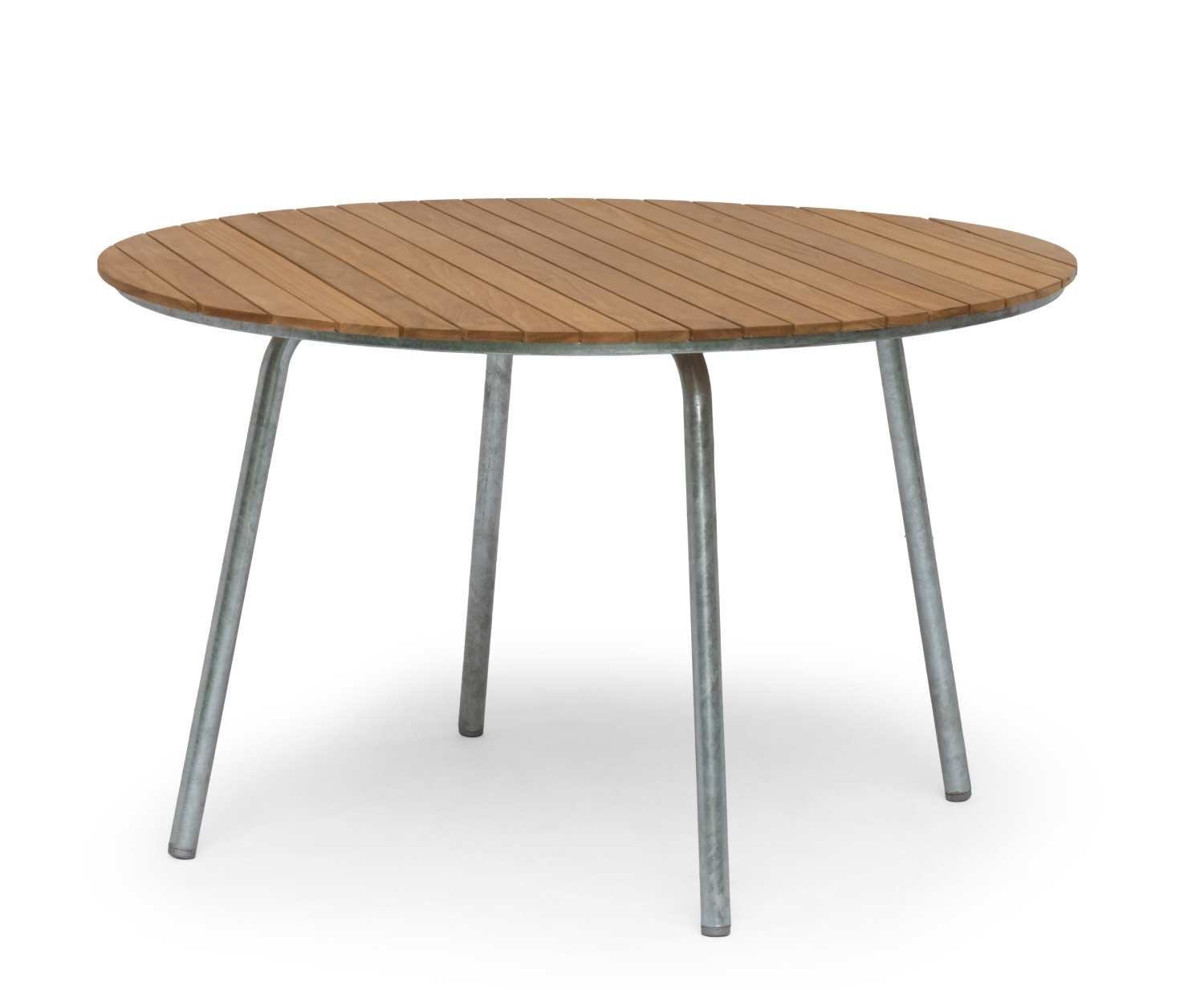 Sandhamn Gartentisch rund Ø120 cm, Teak natur/Stahlrohr galvanisiert