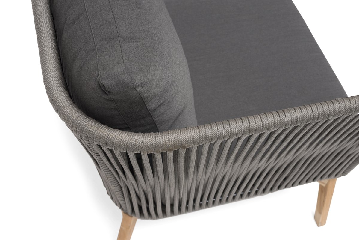 Himmelsnäs 2-Sitzer Sofa Teak/Olefin-Bespannung dunkelgrau, inkl. Kissen