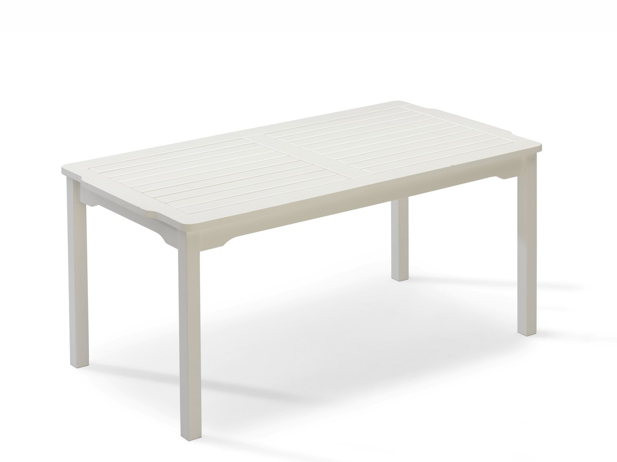 Visby Gartentisch 150x85 cm weiß, Esstisch aus FSC-Holz