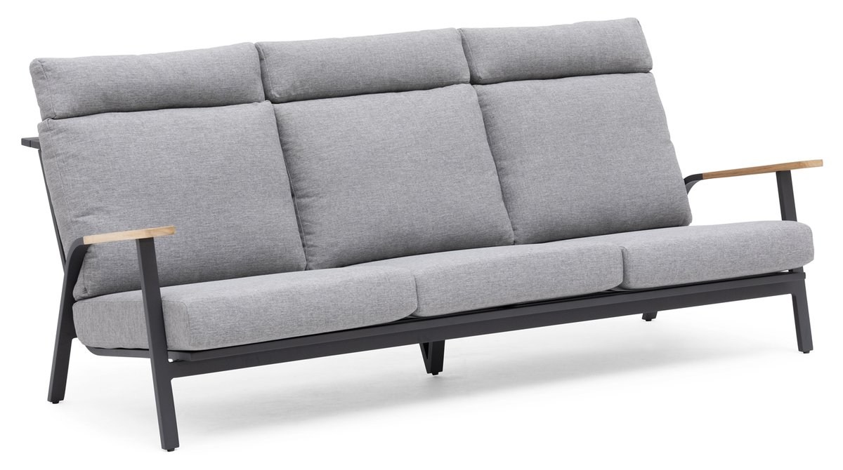 Kungshult 3-Sitzer Loungesofa Alu charcoal inkl. Polster