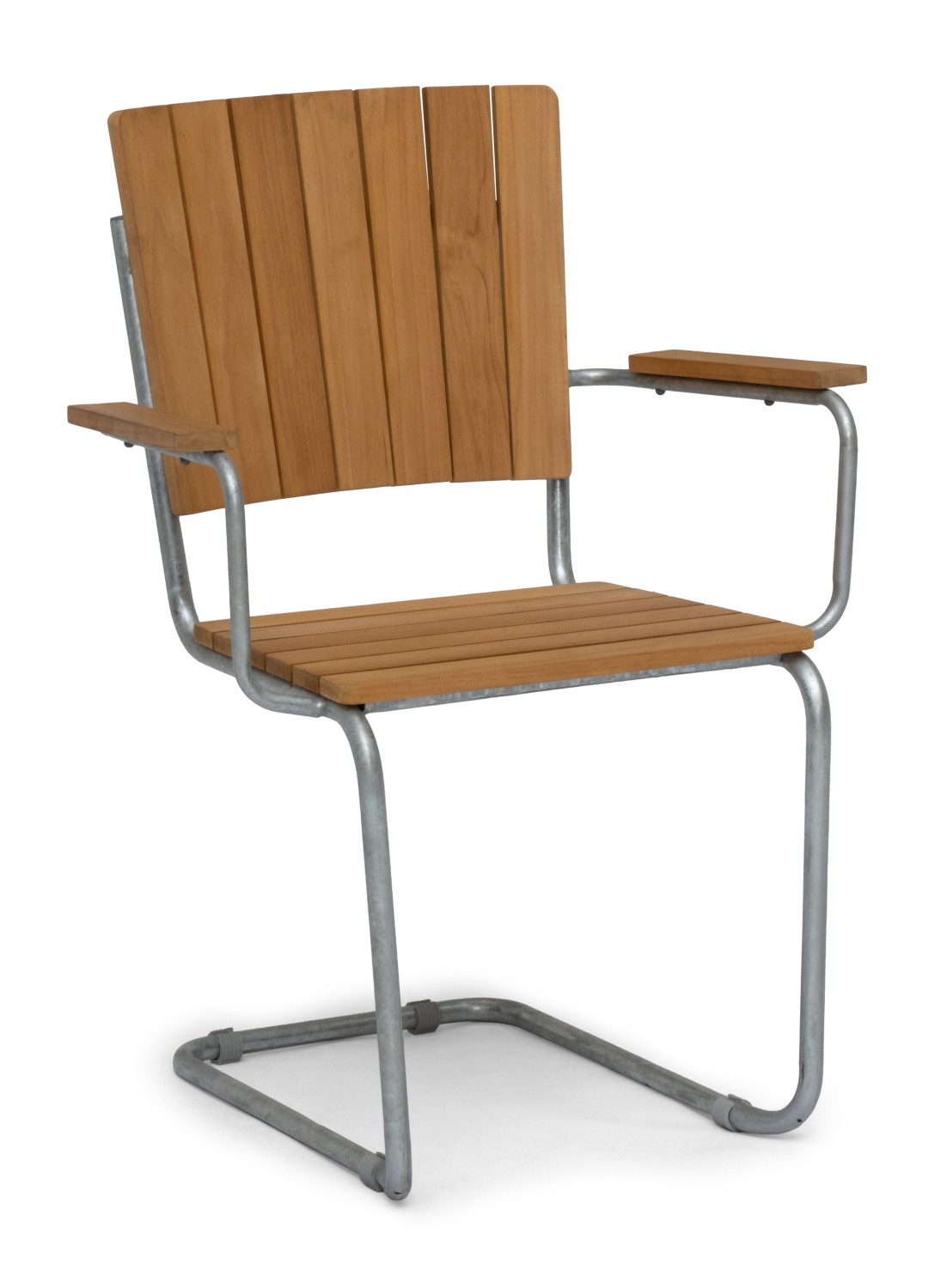 Sandhamn Schwingsessel 4-er Set, Teak natur/Stahlrohr galvanisiert