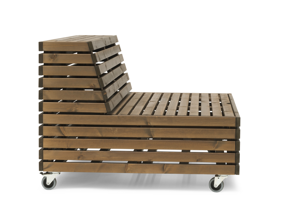 Bara Vara Sessel, Lounge-Modul aus zimtfarbigem Kiefernholz