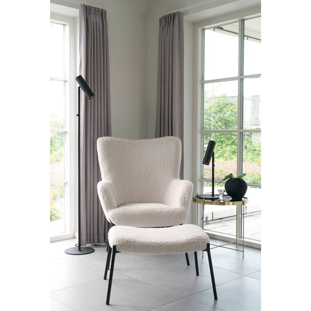 Glasgow Fußhocker, künstliches Lammfell weiß, House Nordic Glasgow Fußhocker, künstliches Lammfell weiß, House Nordic
