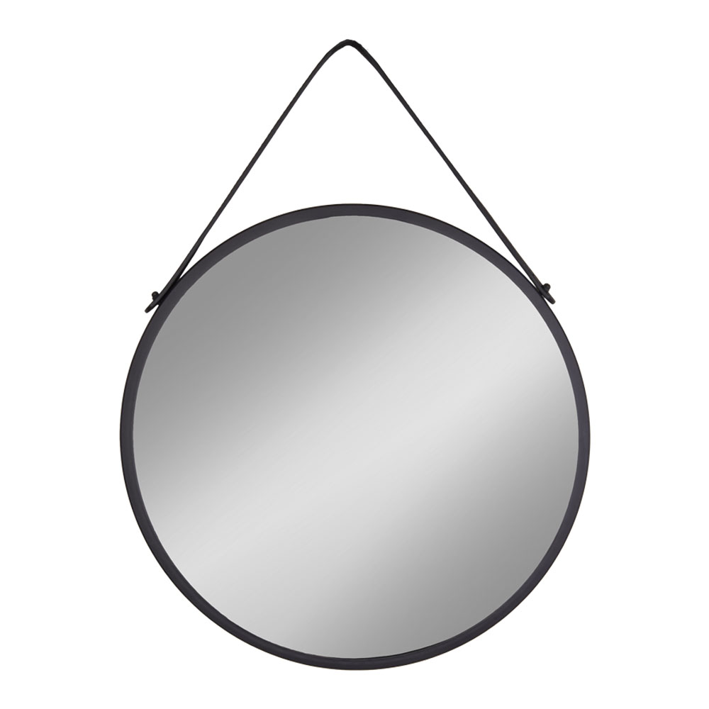 Trapani Spiegel mit schwarzem Stahlrahmen Ø38 cm