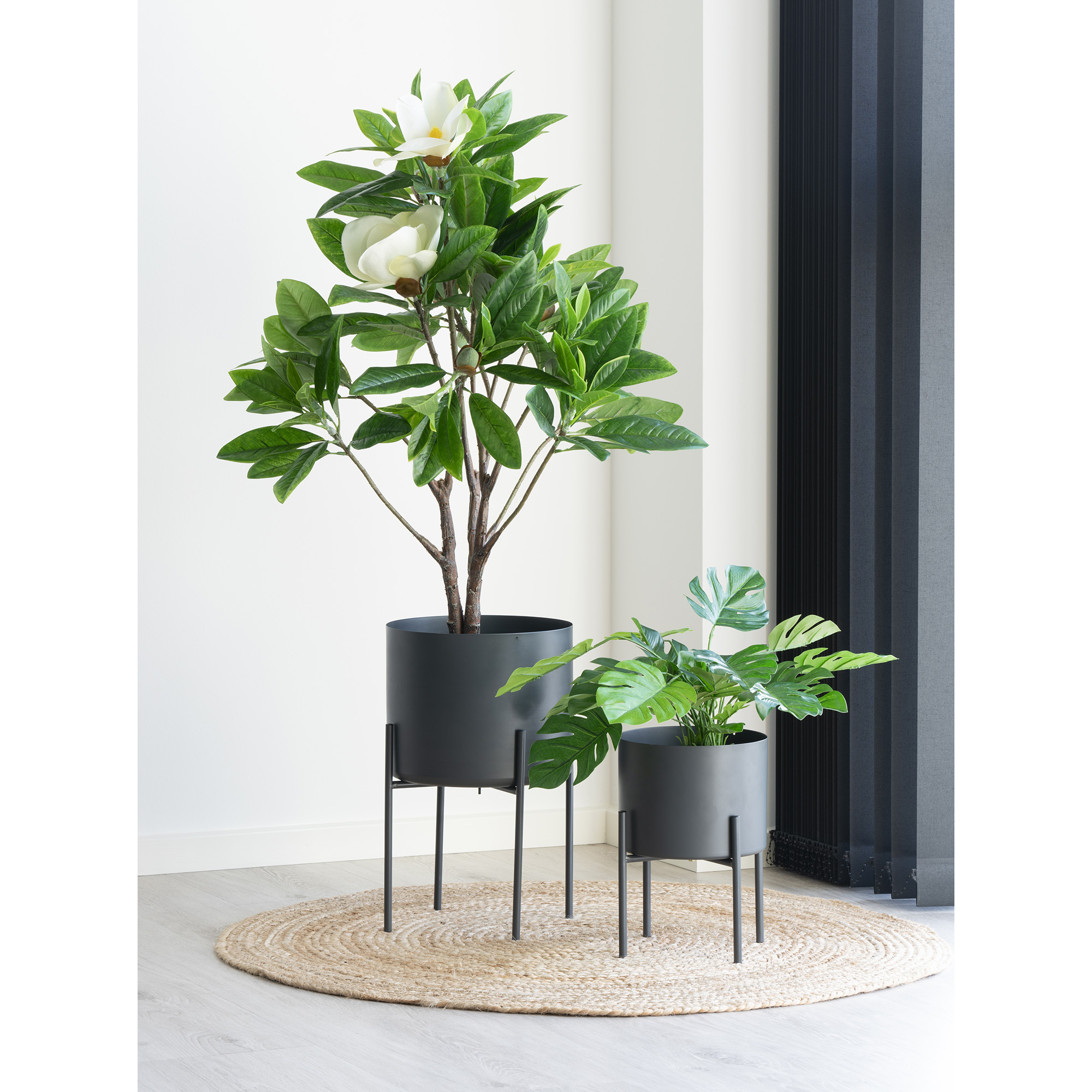 Runder Bombay Teppich Ø90 cm, natürliche Jute