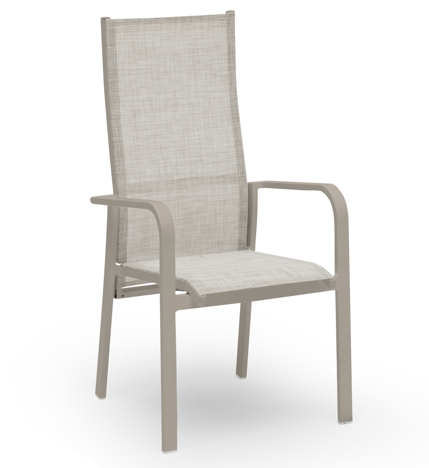 Hånger Hochlehnsessel Alu sand mit Textilene-Bezug graubeige