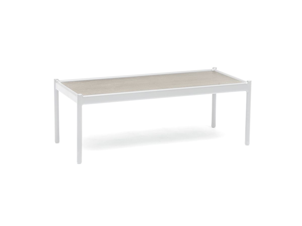 Bolmsö Loungetisch/Mitteltisch Alu weiß 40x80 cm mit Keramikplatte