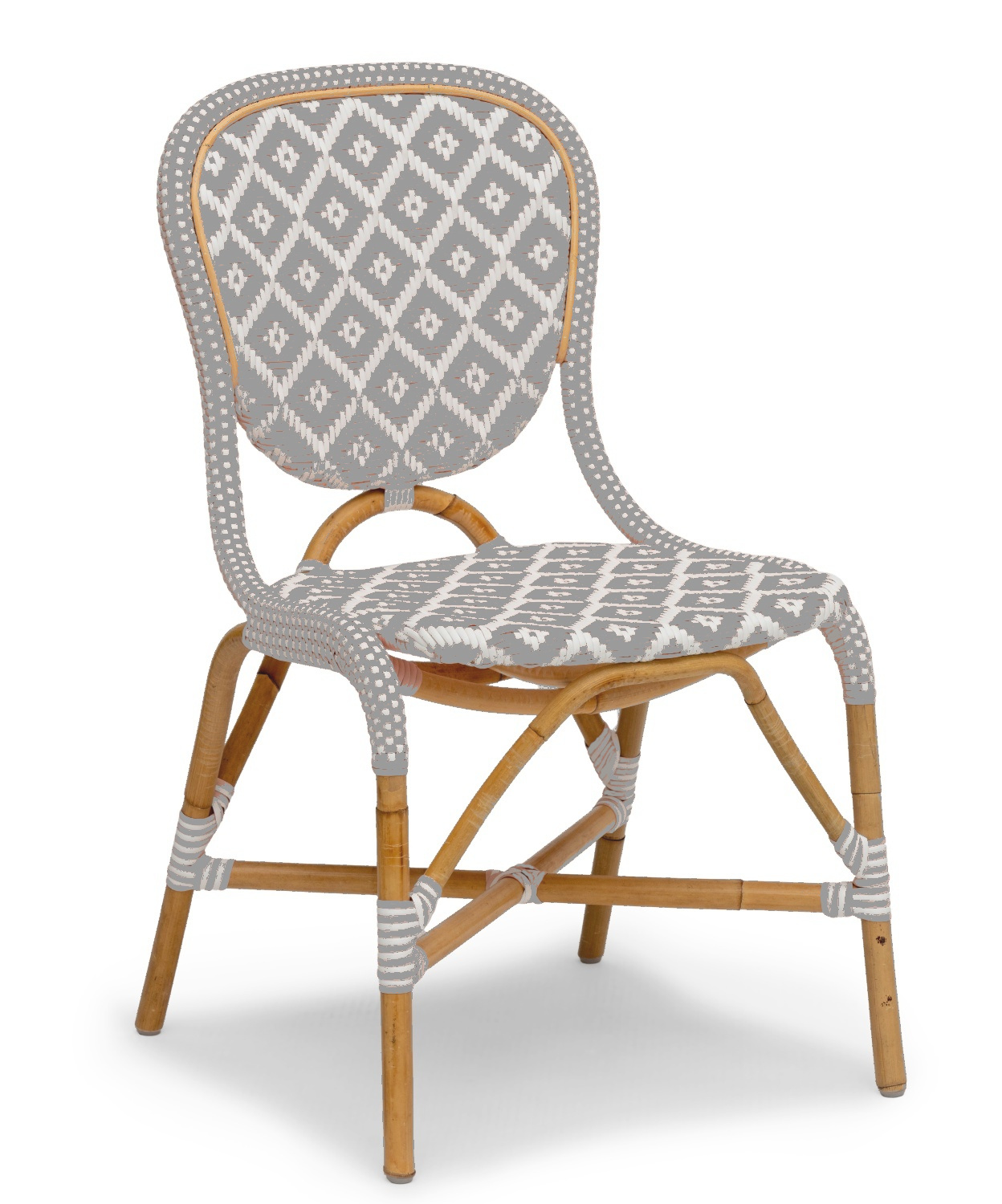 Holmenäs Caféhausstuhl 2-er Set natur/grau, Rattan-Bistrostuhl