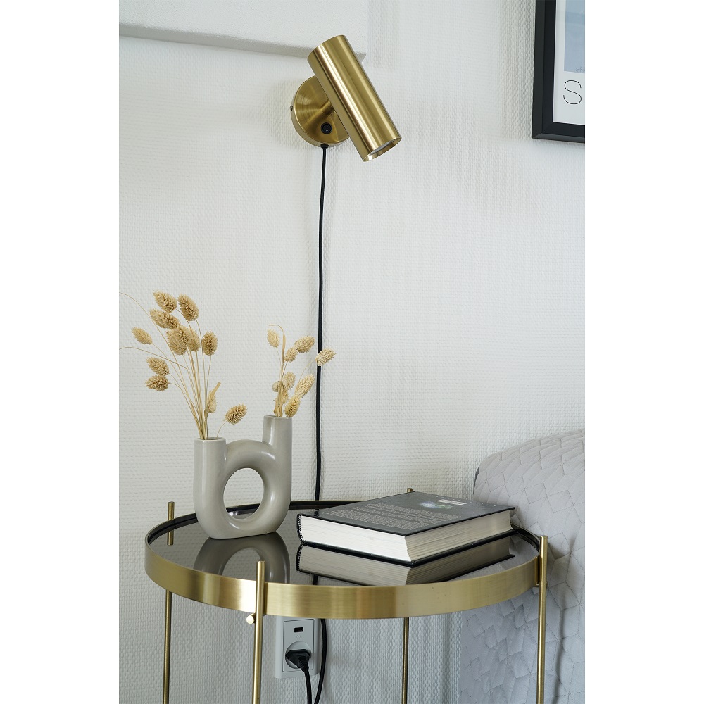 Paris LED-Wandleuchte Metall mit GU10-Sockel, Farbe Messing