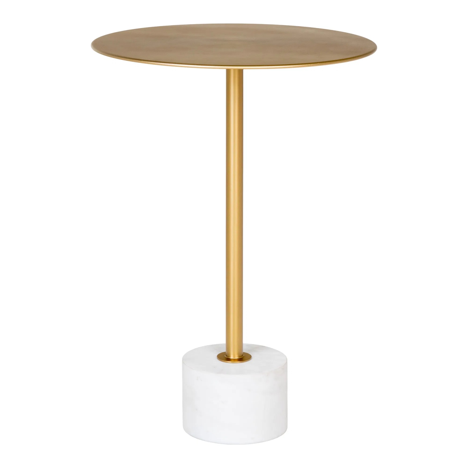 Lecco Beistelltisch Messing/Marmor rund Ø41x58 cm, House Nordic
