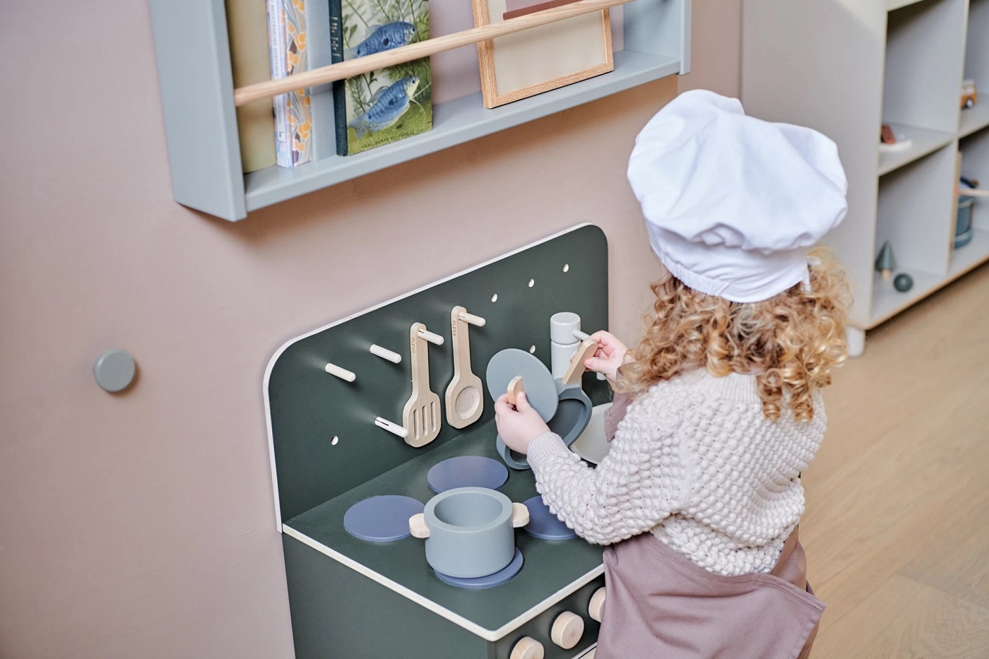 Flexa Topf und Pfanne, Spielküchen-Zubehör, grün