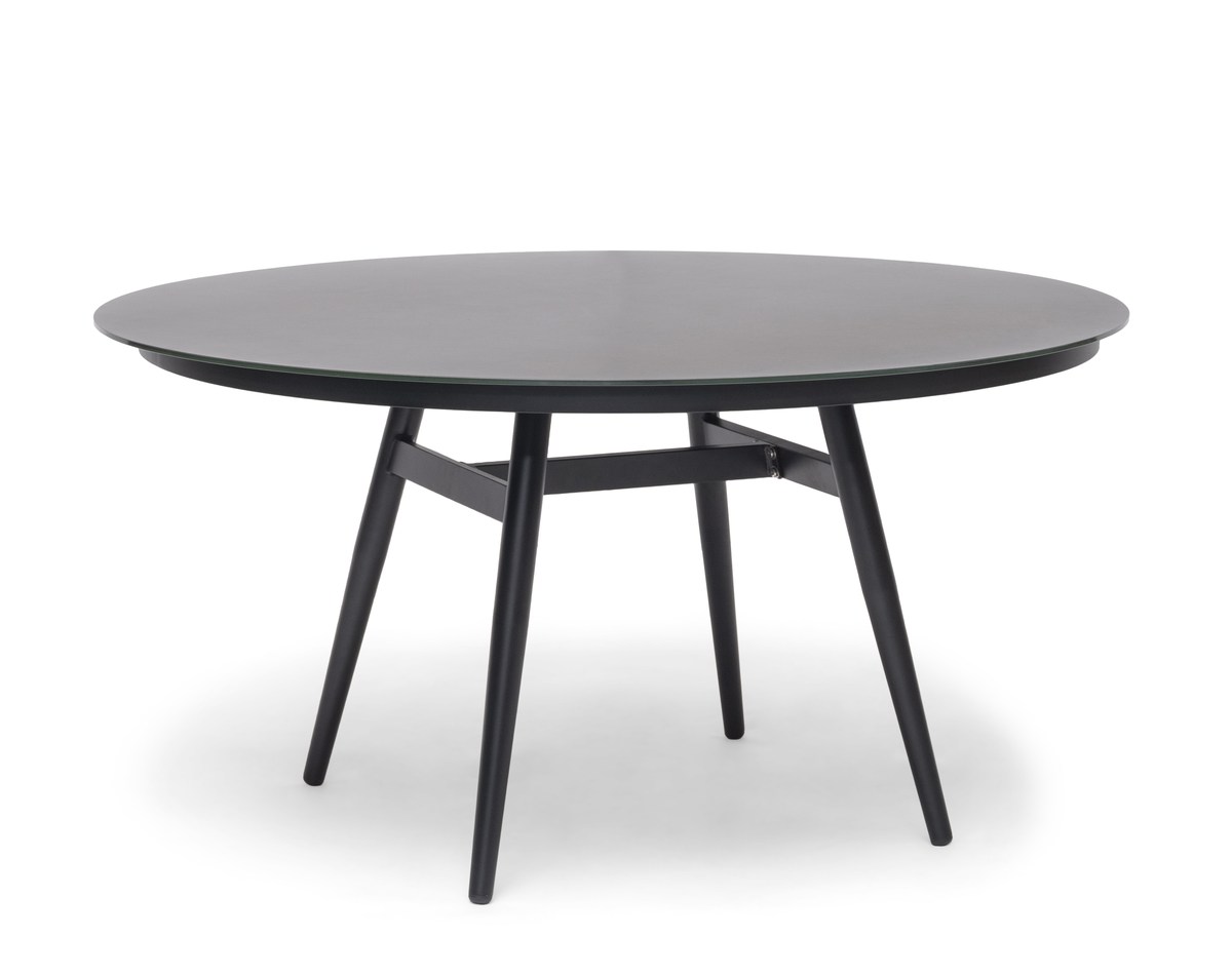 Oxhult Alu-Gartentisch rund Ø145 cm schwarz mit Keramikplatte