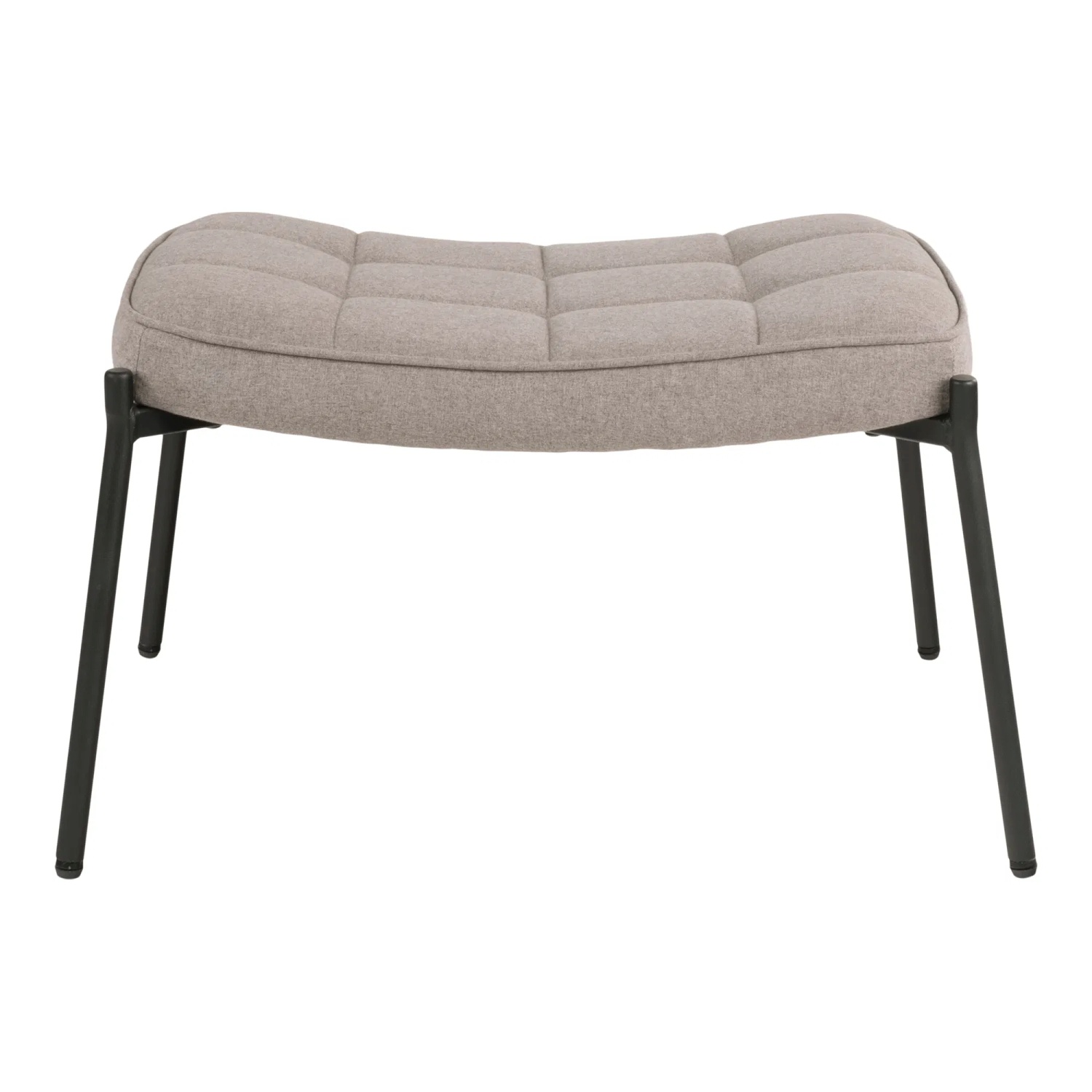 Glasgow Fußhocker, stone mit schwarzen Metallbeinen