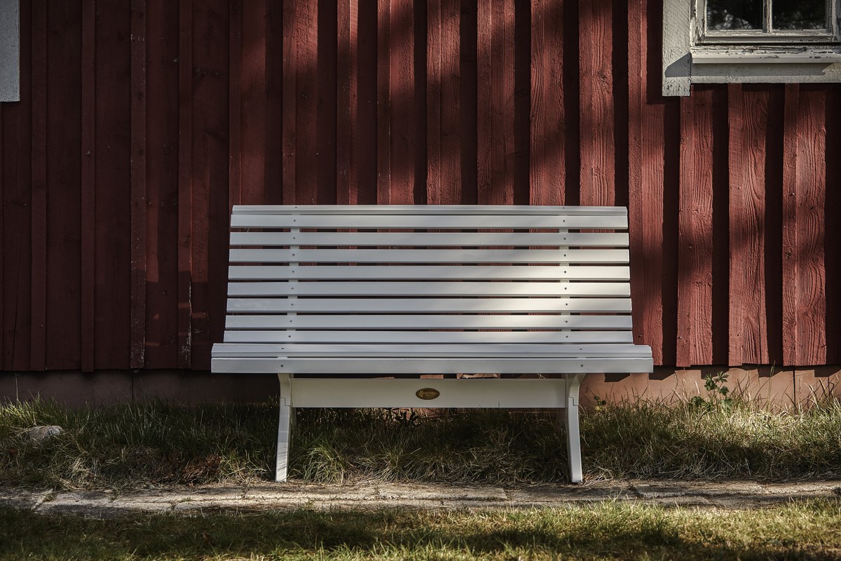Lund Gartenbank 139x77x87 cm, FSC-Kiefernholz weiß