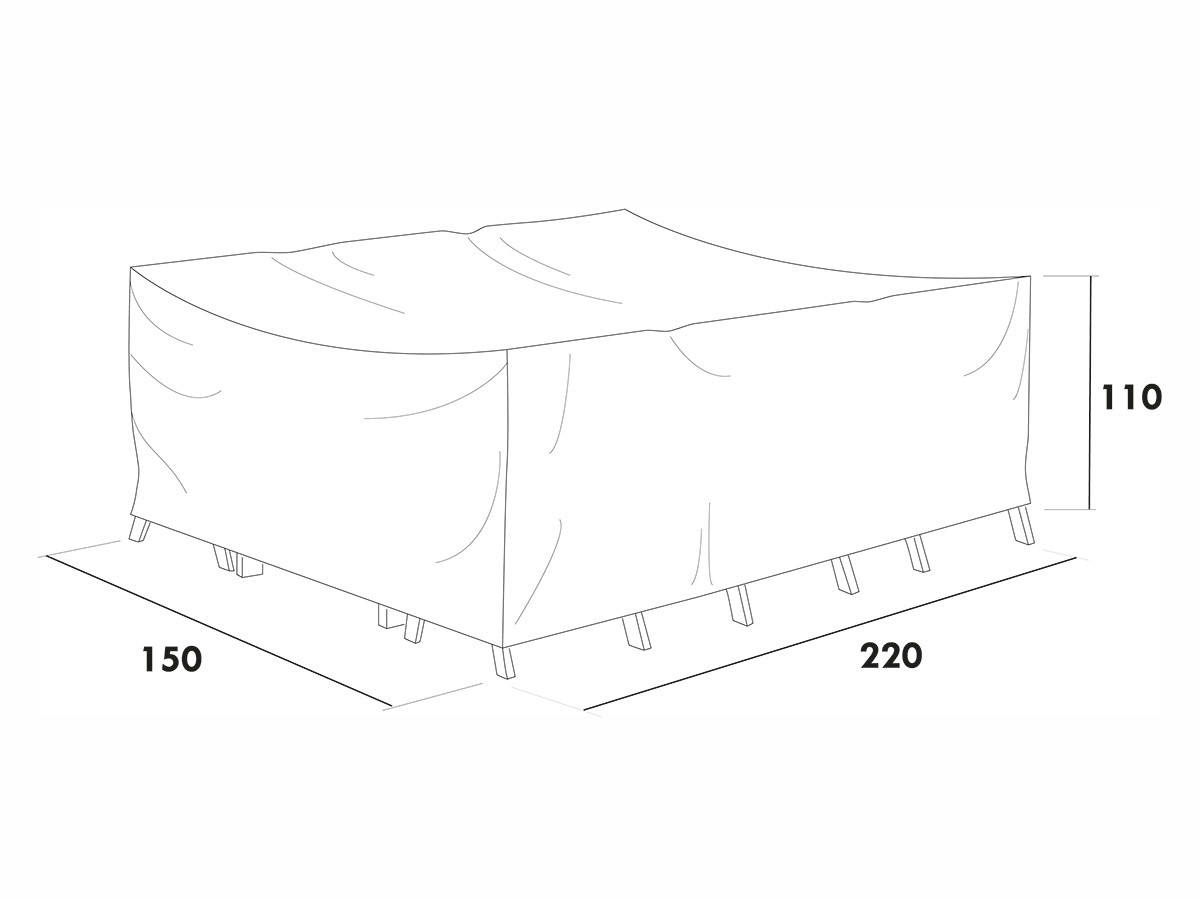 Schutzhülle grau für Esstisch-Sitzgruppe, 220x150x110 cm, Hillerstorp