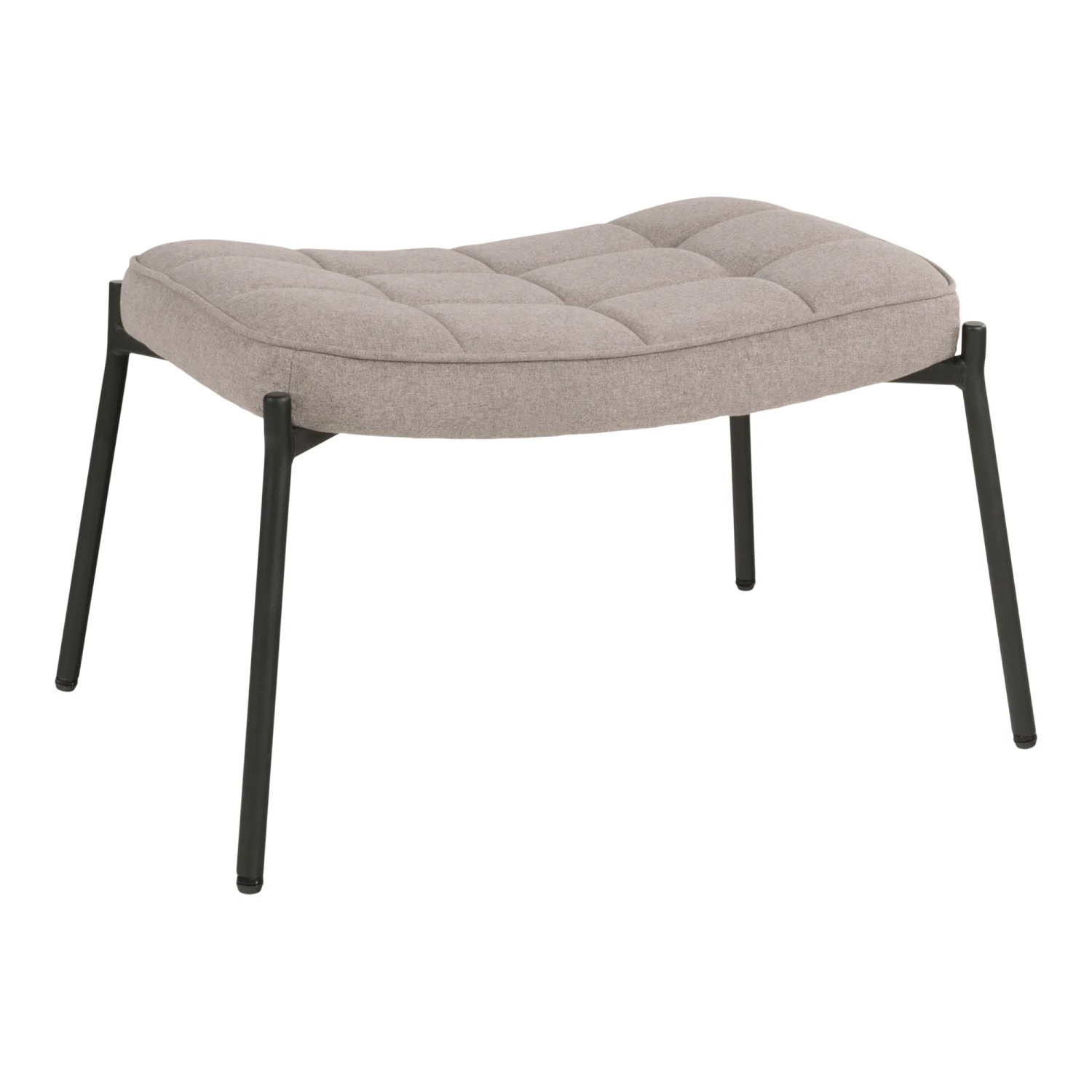 Glasgow Fußhocker, stone mit schwarzen Metallbeinen