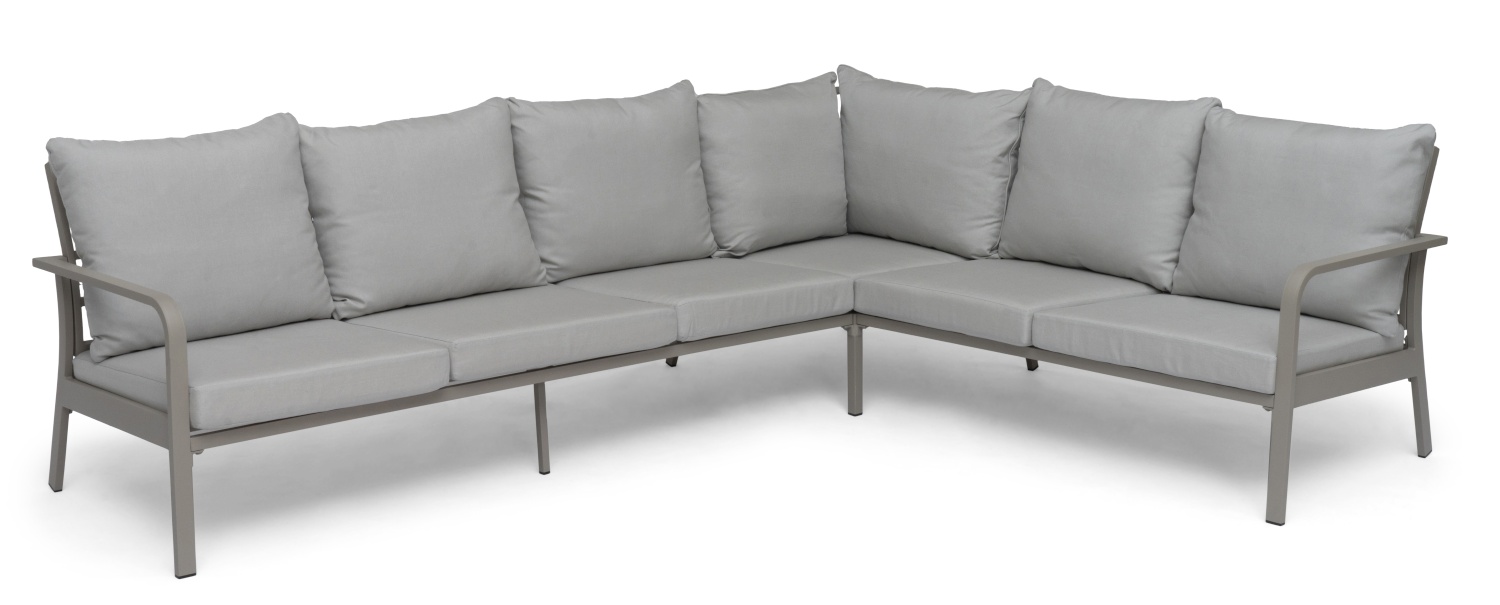Hånger Ecksofa Alu sand inkl. Olefin-Kissen federgrau Hånger Ecksofa Alu sand inkl. Olefin-Kissen federgrau