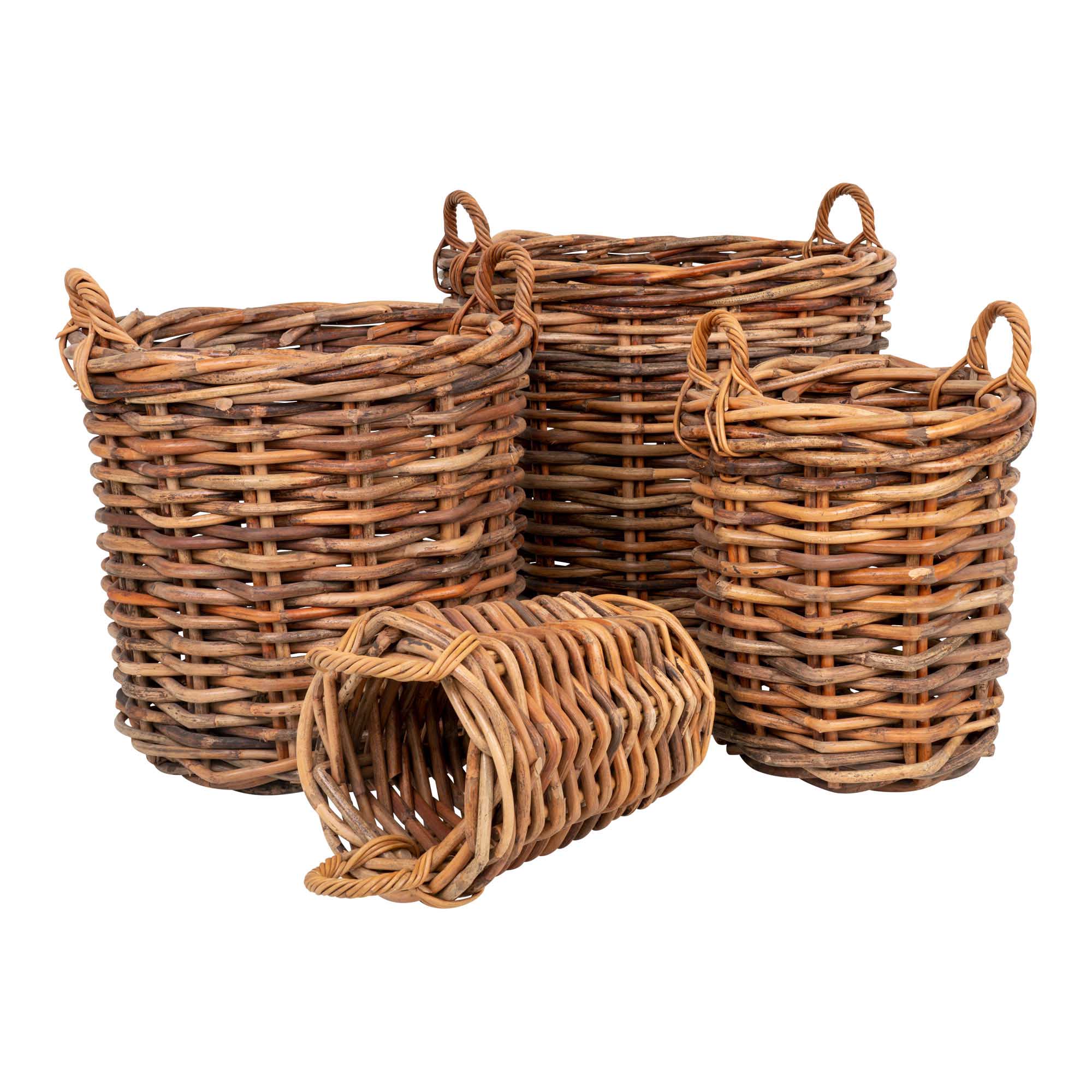 Verschiedene Körbe-Sets aus natürlichem Rattan