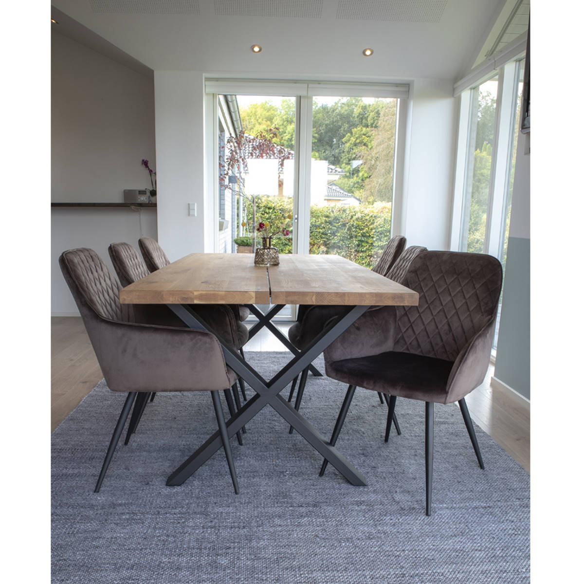 Montpellier Esstisch Eiche massiv 200x95 cm mit Metallgestell