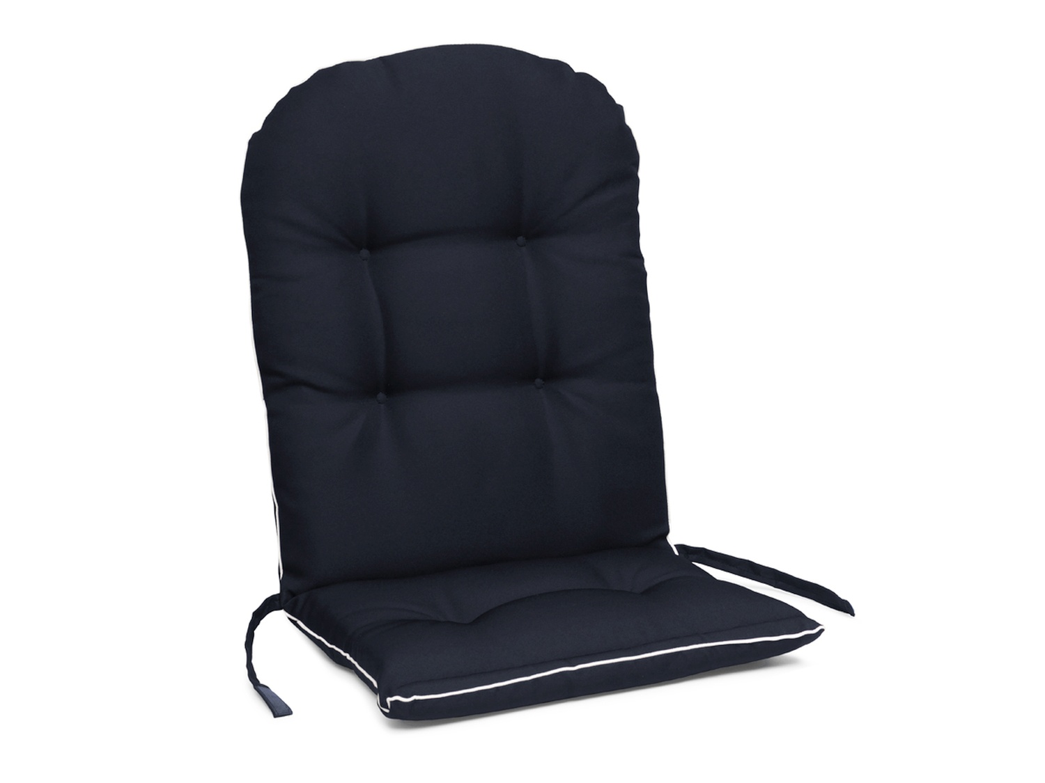 Bullerö/Läckö Kissen Sitz/Rücken 50x115x7 cm, marine mit weißem Keder
