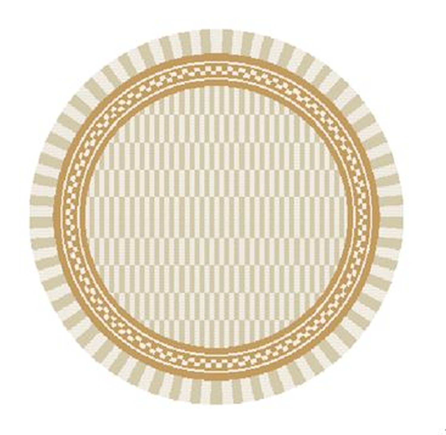 Outdoorteppich Rory Ø120 cm beige-weiß-gelb