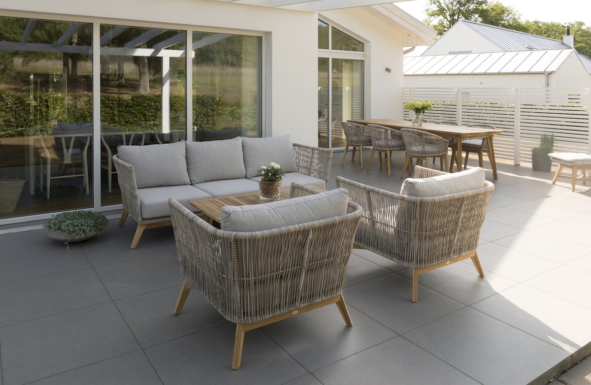 Himmelsnäs Lounge-Sessel Teak/Polyrattan-Geflecht beige, inkl. Kissen