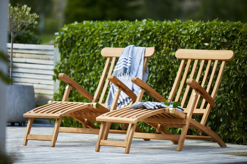 Nova Teak Deck Chair, Klapp-Liegestuhl von Hillerstorp