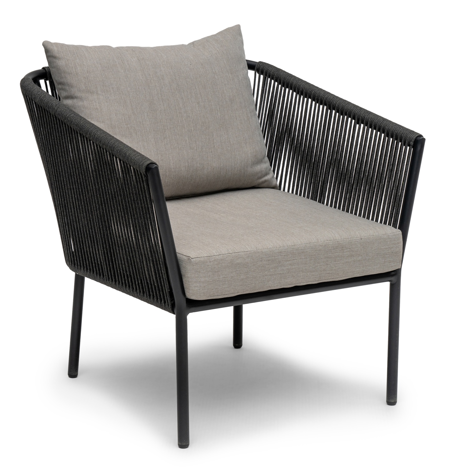Lersund Loungesessel Alu schwarz/Olefin grau inkl. Kissen