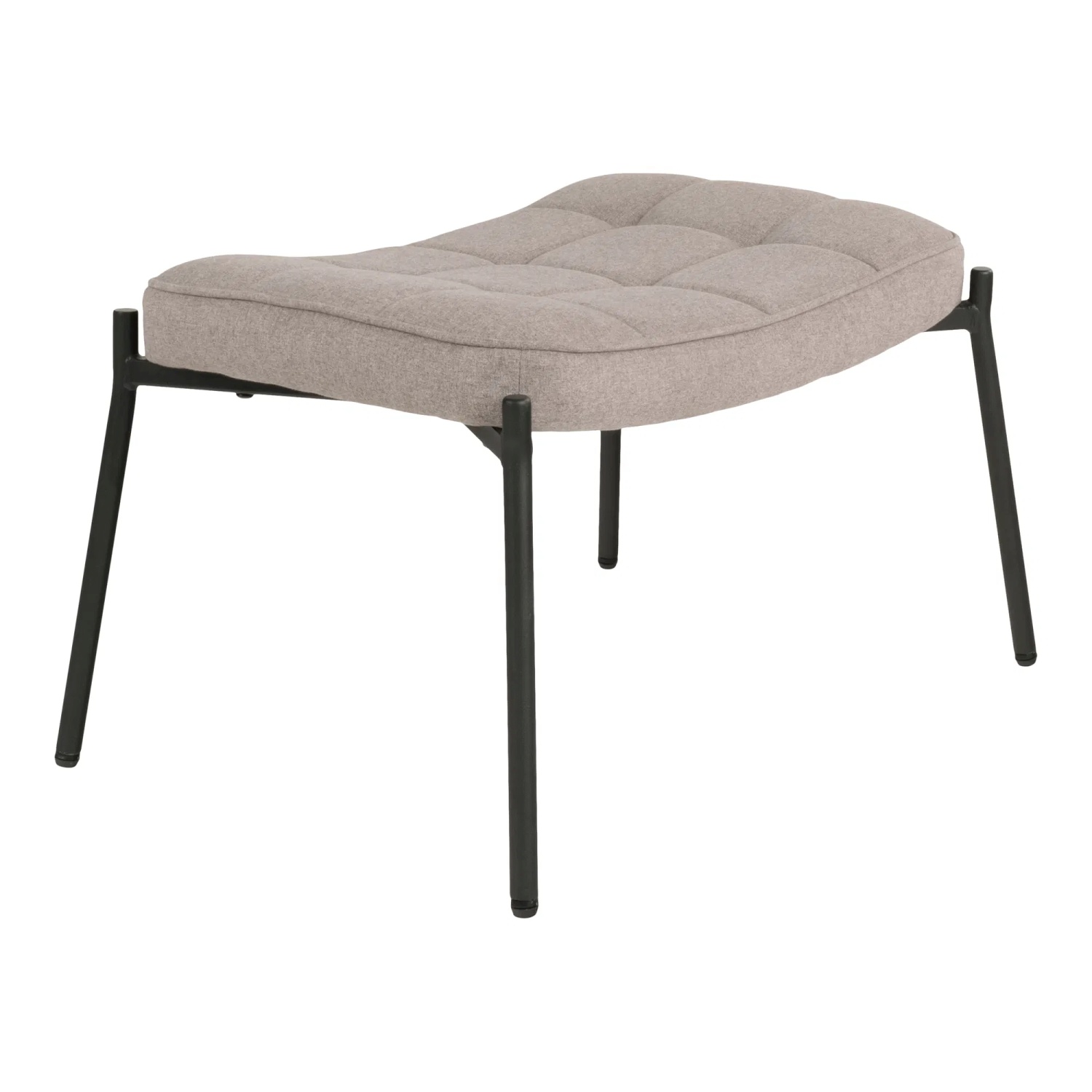Glasgow Fußhocker, stone mit schwarzen Metallbeinen