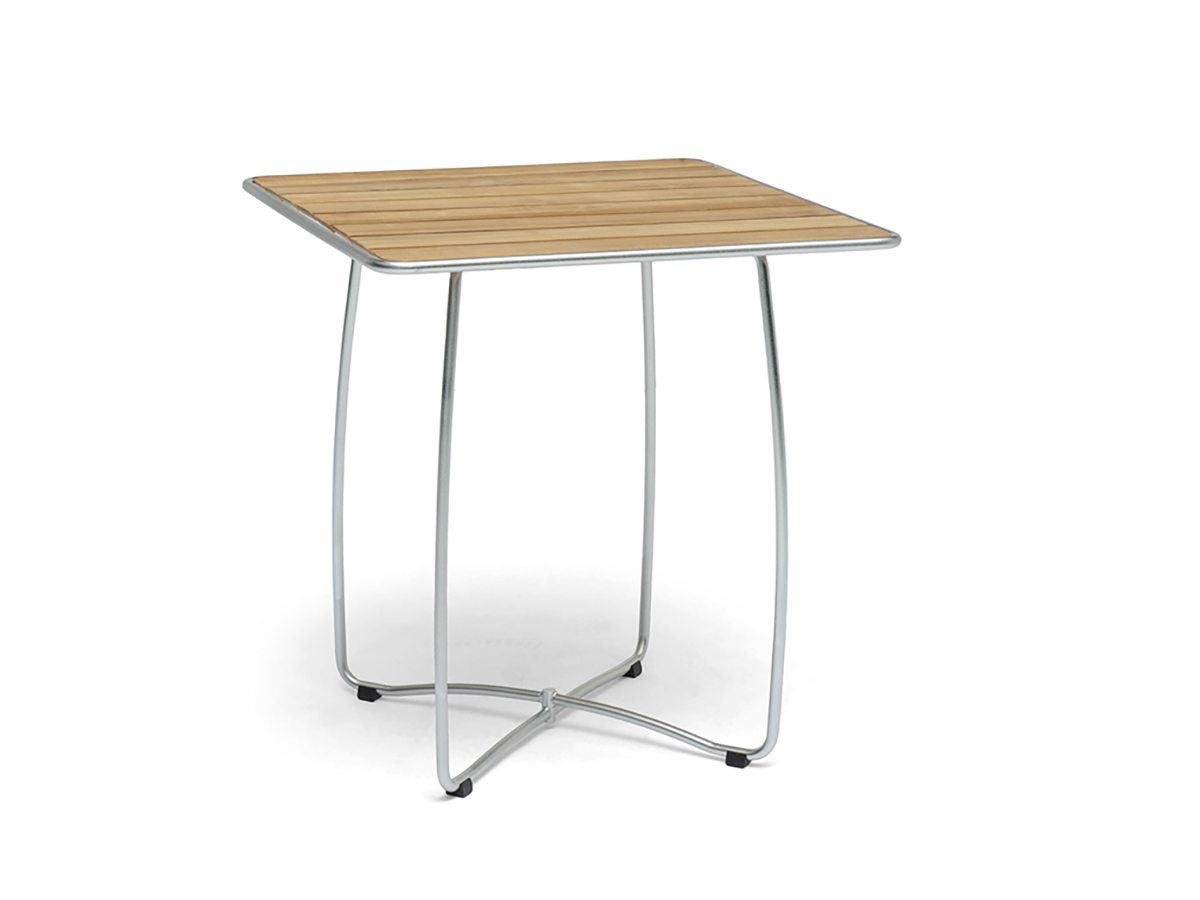 Spring Teak-Tisch 70x70 cm, Bistrotisch mit Stahlrohr-Gestell