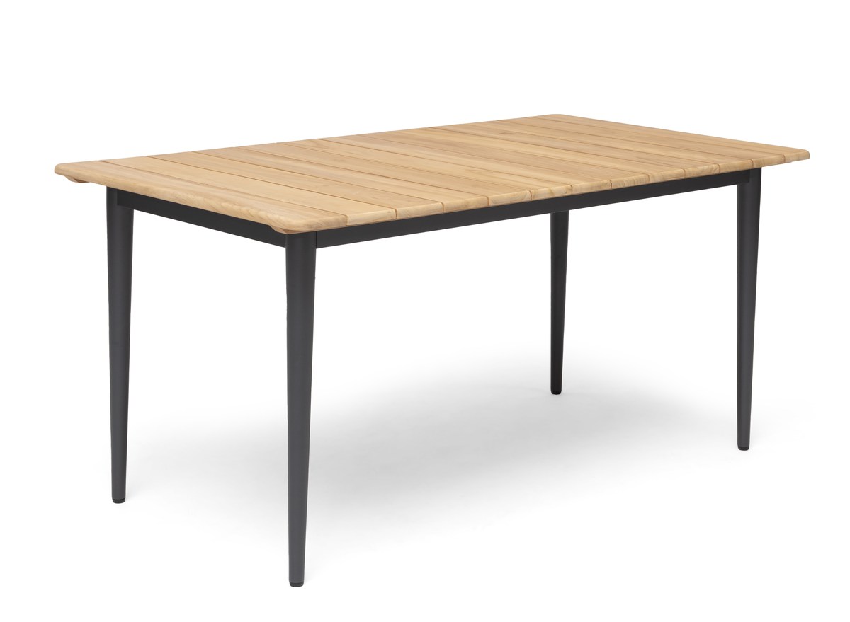 Lerdala Teakholz-Tisch 160x90 cm mit Alu-Gestell