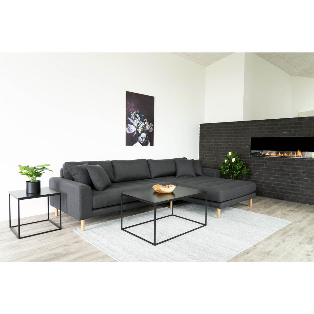 Eckiger Couchtisch - Vita, schwarz 60x90x45 cm