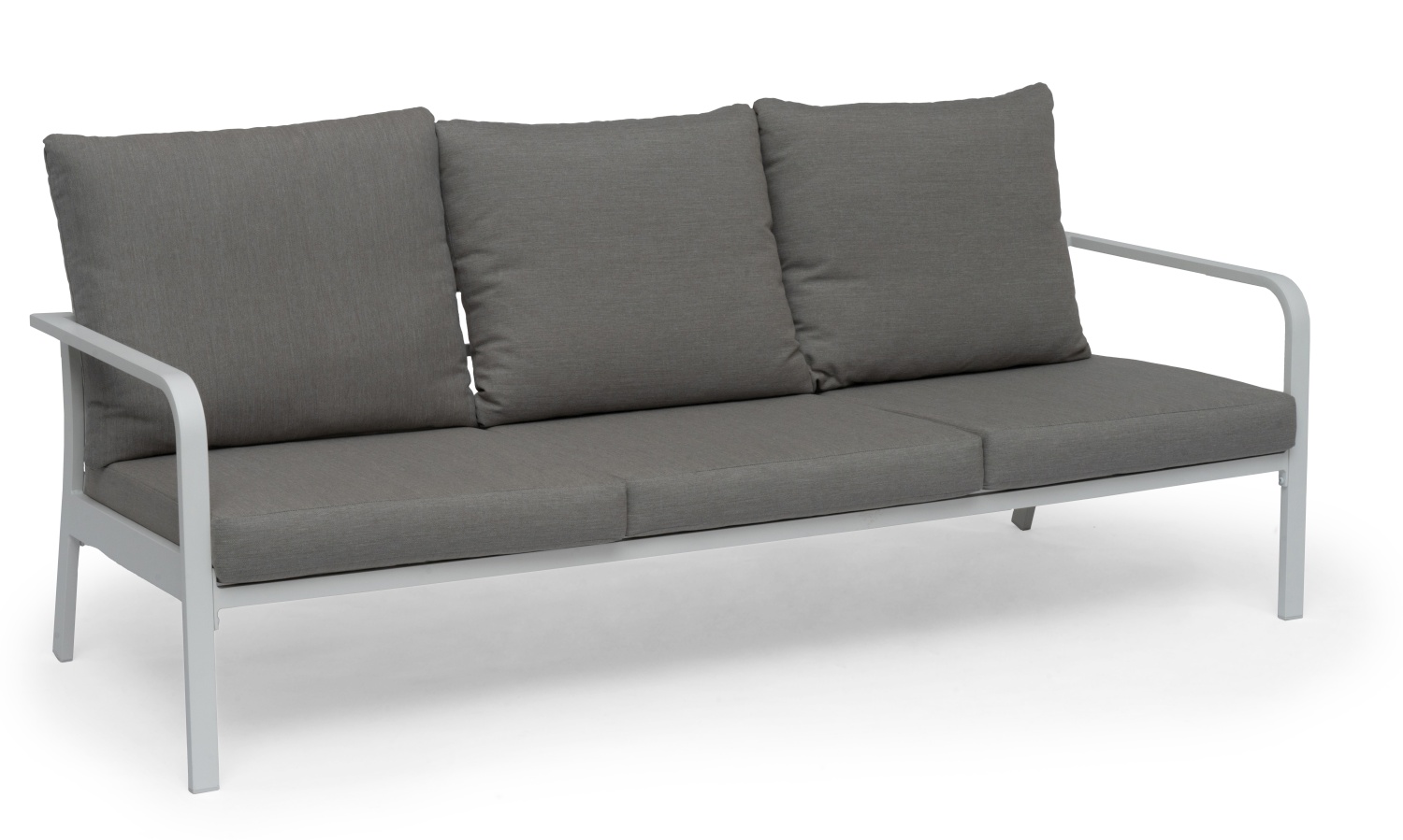 Hånger 3-Sitzer Sofa Alu weiß inkl. Olefin-Kissen graubeige